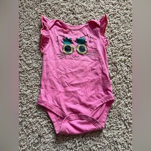 Cutie Pie Baby Bodysuit 12M Pink Cat Pineapple Sunglasses